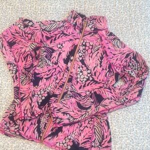 Pink and Black Leaf Print Jacket